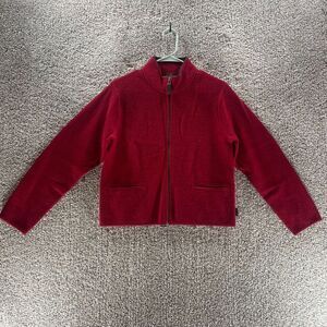 Woolrich Jacket Womens Small Red Full Zip Wool Long Sleeve Outdoor Ladies